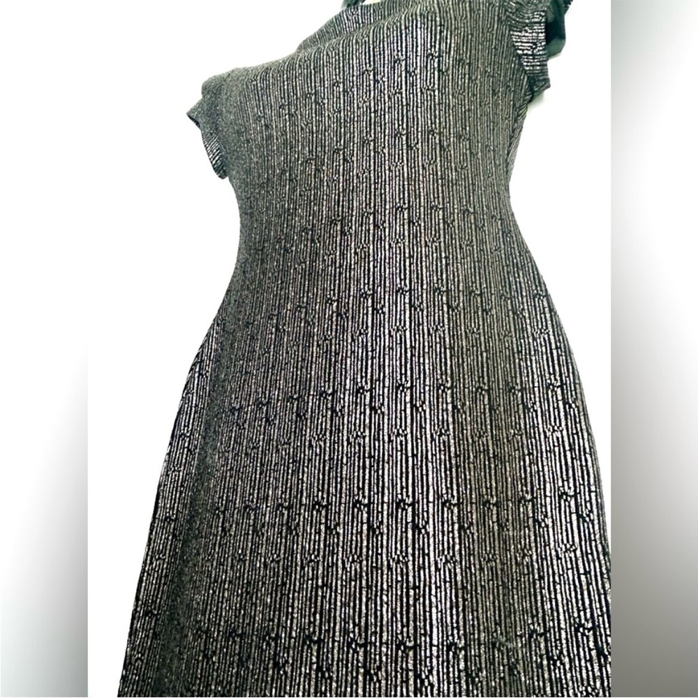 Gorgeous  Stella Luce Metallic Ribbed Cap-Sleeve Midi Dress *NWOT - Picture 10 of 14